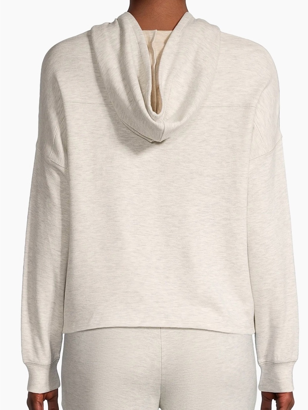 Barefoot Dreams Malibu Collection Butter Soft Hoodie, Heathered Cream, Sz. XS - Picture 3 of 16